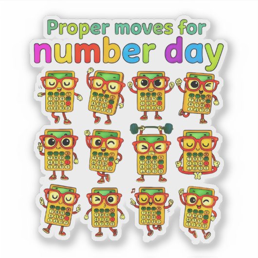 Proper Maths for Number Day Cute Sticker (Devant)