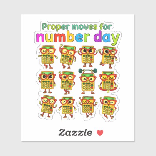 Proper Maths for Number Day Cute Sticker (Feuille)