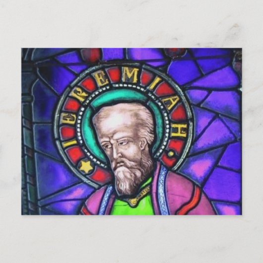 Prophet Jeremiah Glas in lood Window Briefkaart (Voorkant)