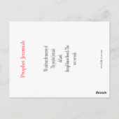 Prophet Jeremiah Prayer Card Briefkaart (Achterkant)