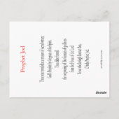 Prophet Joel Prayer Card Briefkaart (Achterkant)