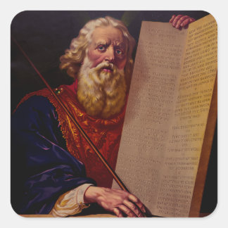 Prophet Moses on Mount Sinai – High-Fidelity Epic  Vierkante Sticker