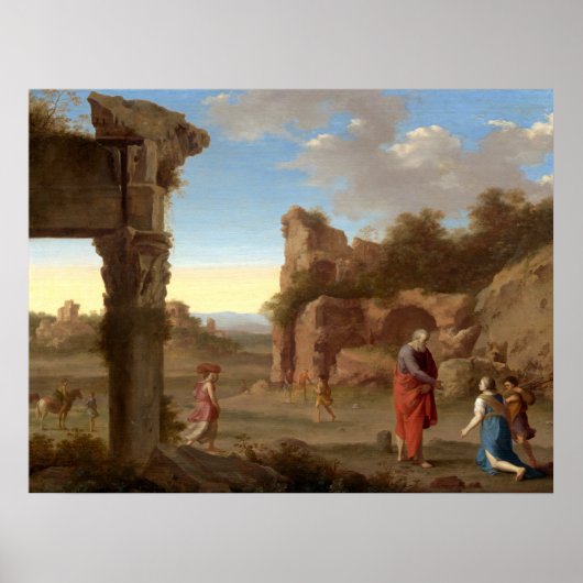 Prophète Elijah - van Poelenburch Poster d'art (Devant)