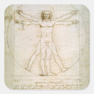 Proporties van de mens vierkante sticker