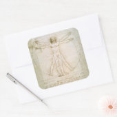 Proporties van de mens vierkante sticker (Envelop)