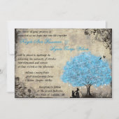 Proposition Arbre bleu Vintage Mariage Invitations (Devant)
