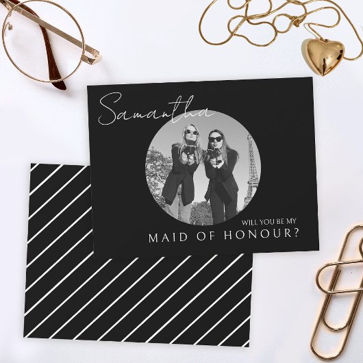 Proposition Black Brides Maid carte photo d'honneu