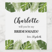 Proposition Bridesmaid étiquette de vin tropical (Étiquettes simples)