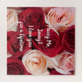 Proposition de mariage Marry Me Puzzle Rose romant (Horizontal)