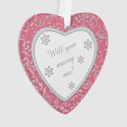 Proposition du mariage Damas rose Faux Diamond (devant)