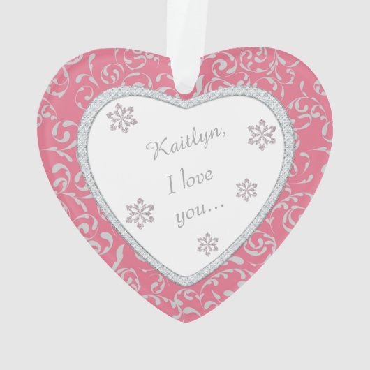 Proposition du mariage Damas rose Faux Diamond (dos)