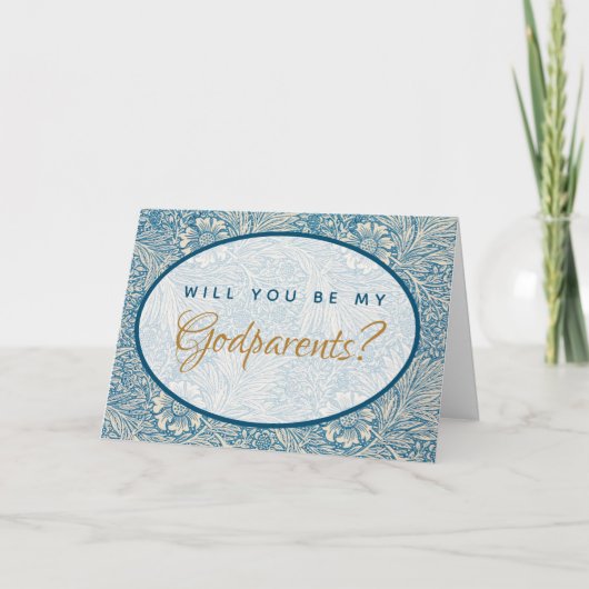 Proposition Godparent Carte Motif Blue Floral Morr (Devant)