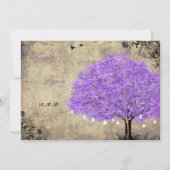 Proposition Purple Tree Vintage Mariage Invitation (Dos)
