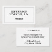 Propre et Carte de visite de procureur professionn (Devant / Derrière)