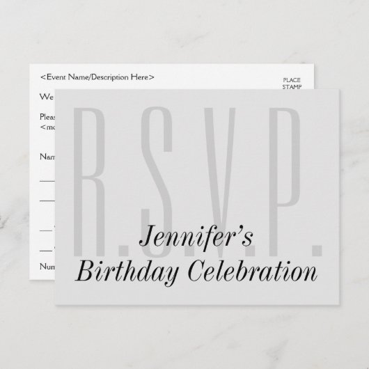 Propre, Respectable "R.S.V.P." Carte postale (Devant / Derrière)