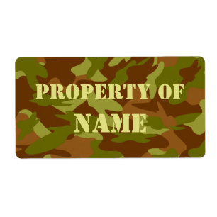 Propriété De Nom Étiquettes   Camo Vintage