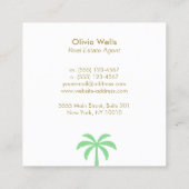 Propriétés tropicales Palm Tree Carré Carte d'appe (Dos)