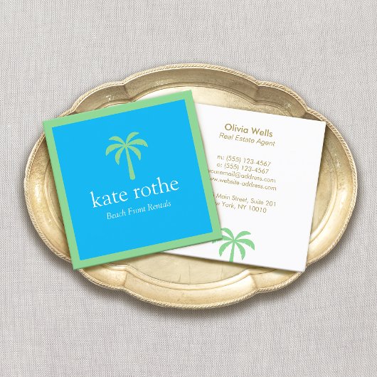 Propriétés tropicales Palm Tree Carré Carte d'appe