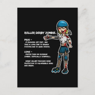 Pros en Cons Roller Derby Zombie Briefkaart