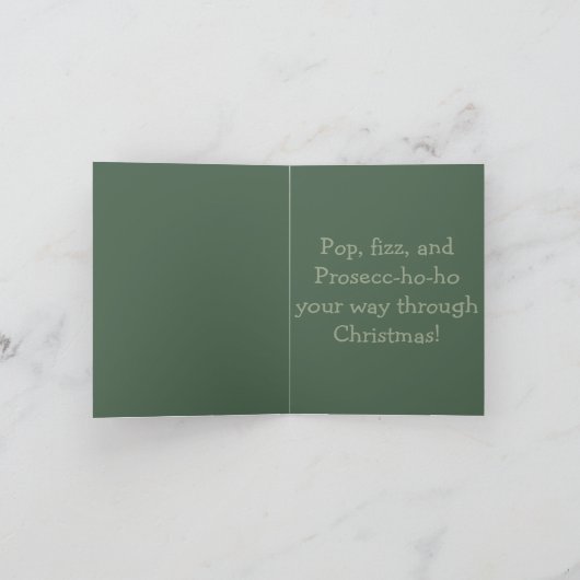 Prosecc-ho-ho – Funny Christmas Prosecco Pun Kaart (Binnen)