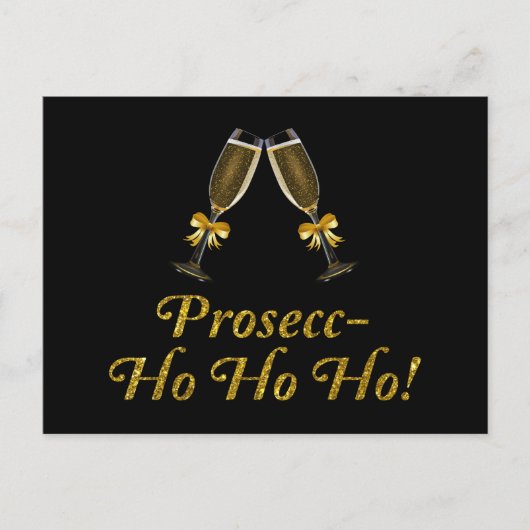 Prosecc-Ho Ho Ho! Funny Prosecco kerstparty Briefkaart (Voorkant)