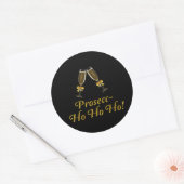 Prosecc-Ho Ho Ho! Funny Prosecco kerstparty Ronde Sticker (Envelop)