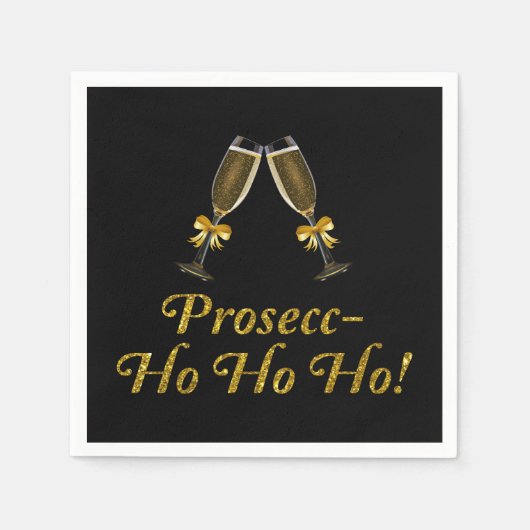 Prosecc-Ho Ho Ho! Funny Prosecco kerstparty Servet (Voorkant)