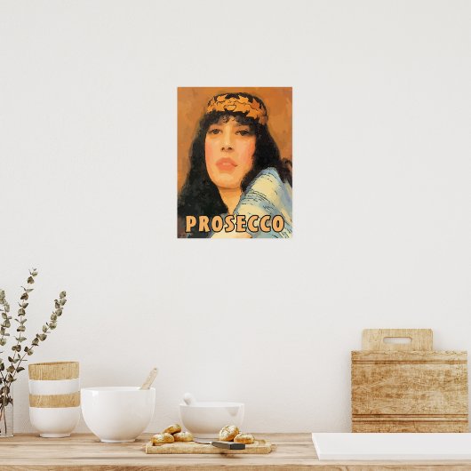 Prosecco Classical Woman, stijl Poster (Keuken)