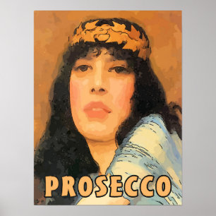 Prosecco Classical Woman,  stijl Poster