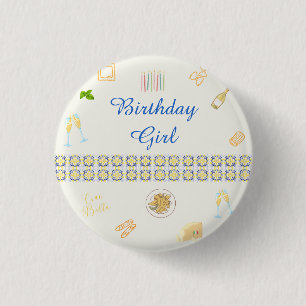 Prosecco en Pasta Verjaardag Ronde Button 3,2 Cm
