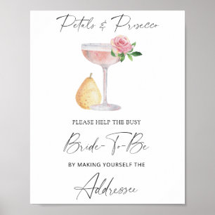Prosecco - help de drukke bruid Adres Poster