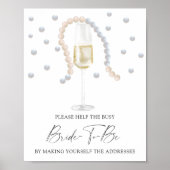 Prosecco - help de drukke bruid Adres Poster (Voorkant)