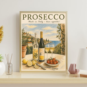 Prosecco Muurkunst Italiaanse Wijn Poster