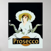 Prosecco,  stijldame, teken poster (Voorkant)