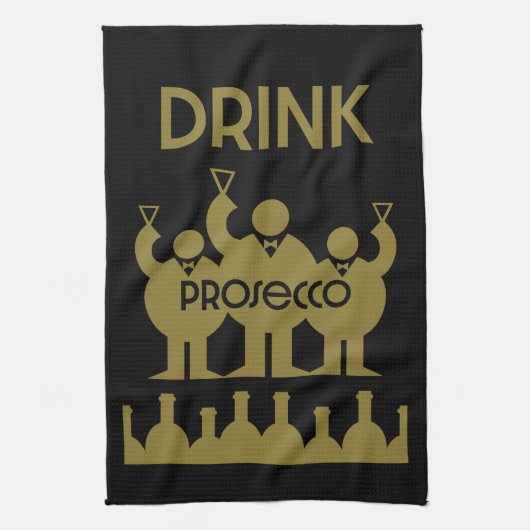 Prosecco Wijndrinkers Theedoek (Verticaal)