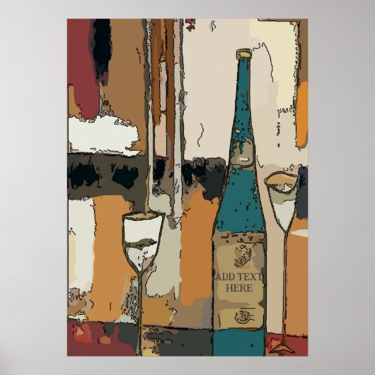 Prosecco Wine Abstract Poster (Voorkant)
