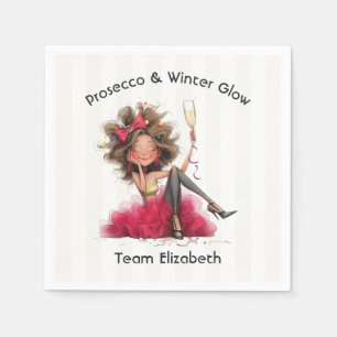 Prosecco & Winter Glow Kerst Afscheid van de Meisj Servet