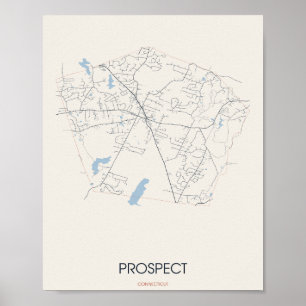 Prospect, carte de rue poster du Connecticut –