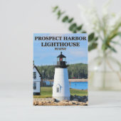 Prospect Harbour Lighthouse, carte postale Maine (Debout devant)