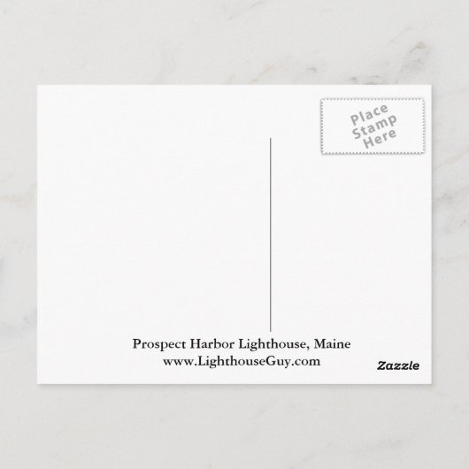 Prospect Harbour Lighthouse, carte postale Maine (Dos)