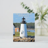 Prospect Harbour Lighthouse, carte postale Maine (Debout devant)