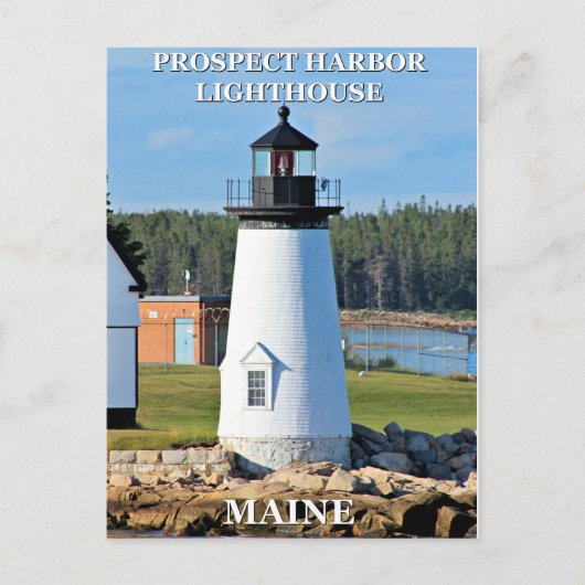 Prospect Harbour Lighthouse, carte postale Maine (Devant)