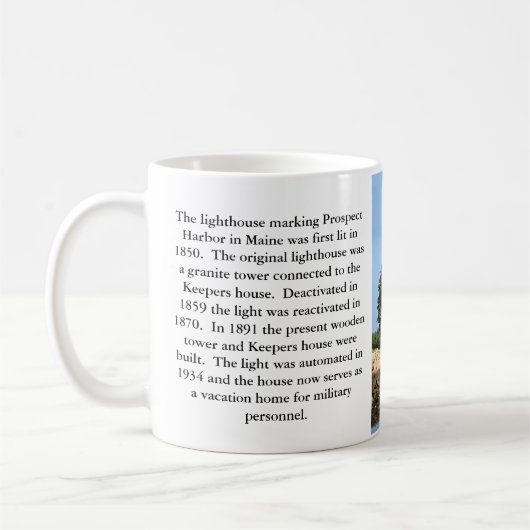 Prospect Harbour Lighthouse, Maine Mug (Gauche)