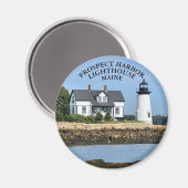 Prospect Harbour Lighthouse, Maine Round Magnet (Recto/Verso)