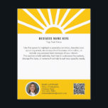 Prospectus 11,4 Cm X 14,2 Cm 1 | Photo personnalisée QR Modern Sunrise Yellow B<br><div class="desc">Présentez votre marque de manière innovante et inspirante avec ce prospectus d'entreprise moderne personnalisable. Conçu pour rayonner positivité et professionnalisme, il présente un lever de soleil jaune chaud avec rayons de soleil sur un arrière - plan blanc propre, parfait pour les entreprises qui veulent faire une première impression confiante et...</div>