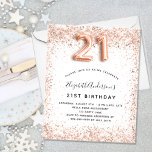 Prospectus 11,4 Cm X 14,2 Cm 21e anniversaire rose or blanc budget invitation<br><div class="desc">Veuillez noter que cette invitation est sur papier de prospectus et très mince. Les enveloppes ne sont pas incluses. Pour des invitations plus épaisses (même conception), veuillez visiter notre magasin. Pour un 21ème anniversaire élégant. Un arrière - plan blanc. Décoré d'or rose, de faux parties scintillant rose, brille. Personnalisez et...</div>