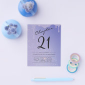 Prospectus 11,4 Cm X 14,2 Cm 21e anniversaire Script Parties scintillant Invita (Simple)