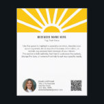 Prospectus 11,4 Cm X 14,2 Cm 2 | Photo personnalisée QR Moderne Yellow Sunrise<br><div class="desc">montrez votre marque d'une façon nouvelle et inspirante avec ce prospectus d'entreprise moderne personnalisable. Conçu pour rayonner positivité et professionnalisme, il présente un lever de soleil jaune chaud avec rayons de soleil sur un arrière - plan blanc propre, parfait pour les entreprises qui veulent faire une première impression confiante et...</div>