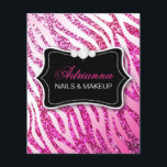 Prospectus 11,4 Cm X 14,2 Cm 311 Parties scintillant rose Zebra Flyer<br><div class="desc">Design par Jill McAmis © 2014.</div>