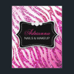 Prospectus 11,4 Cm X 14,2 Cm 311 Parties scintillant rose Zebra Flyer<br><div class="desc">Design par Jill McAmis © 2014.</div>